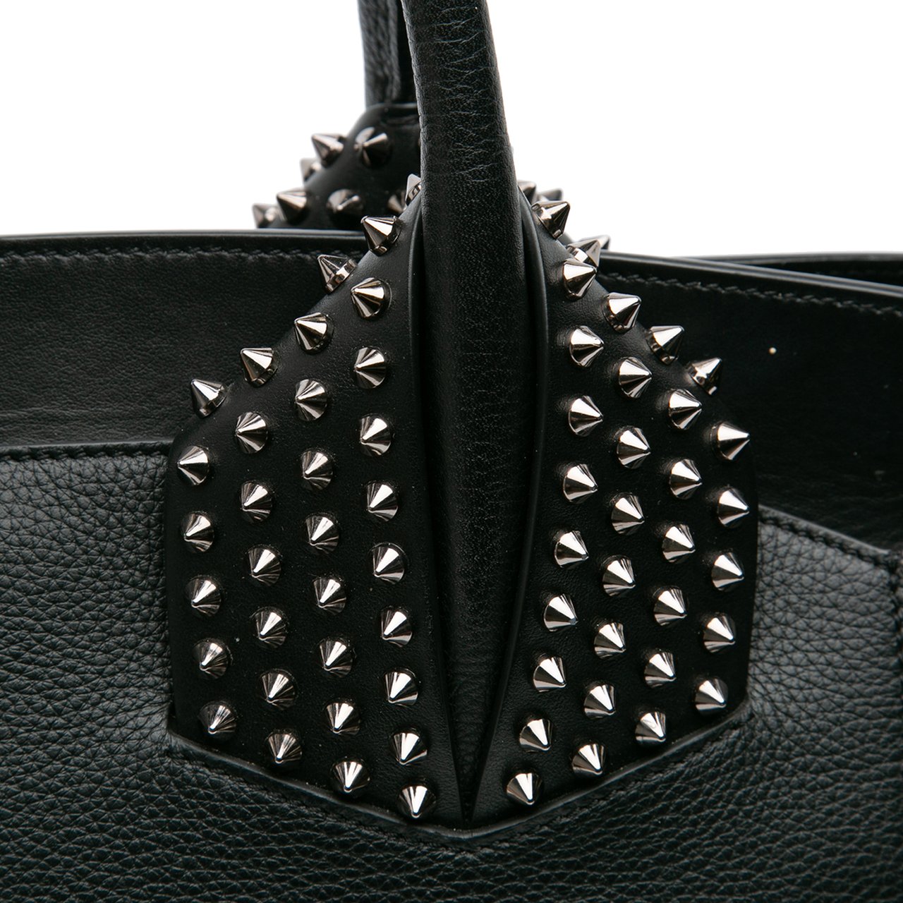 Christian Louboutin Leather Studded Eloise Top Handle Bag Zwart