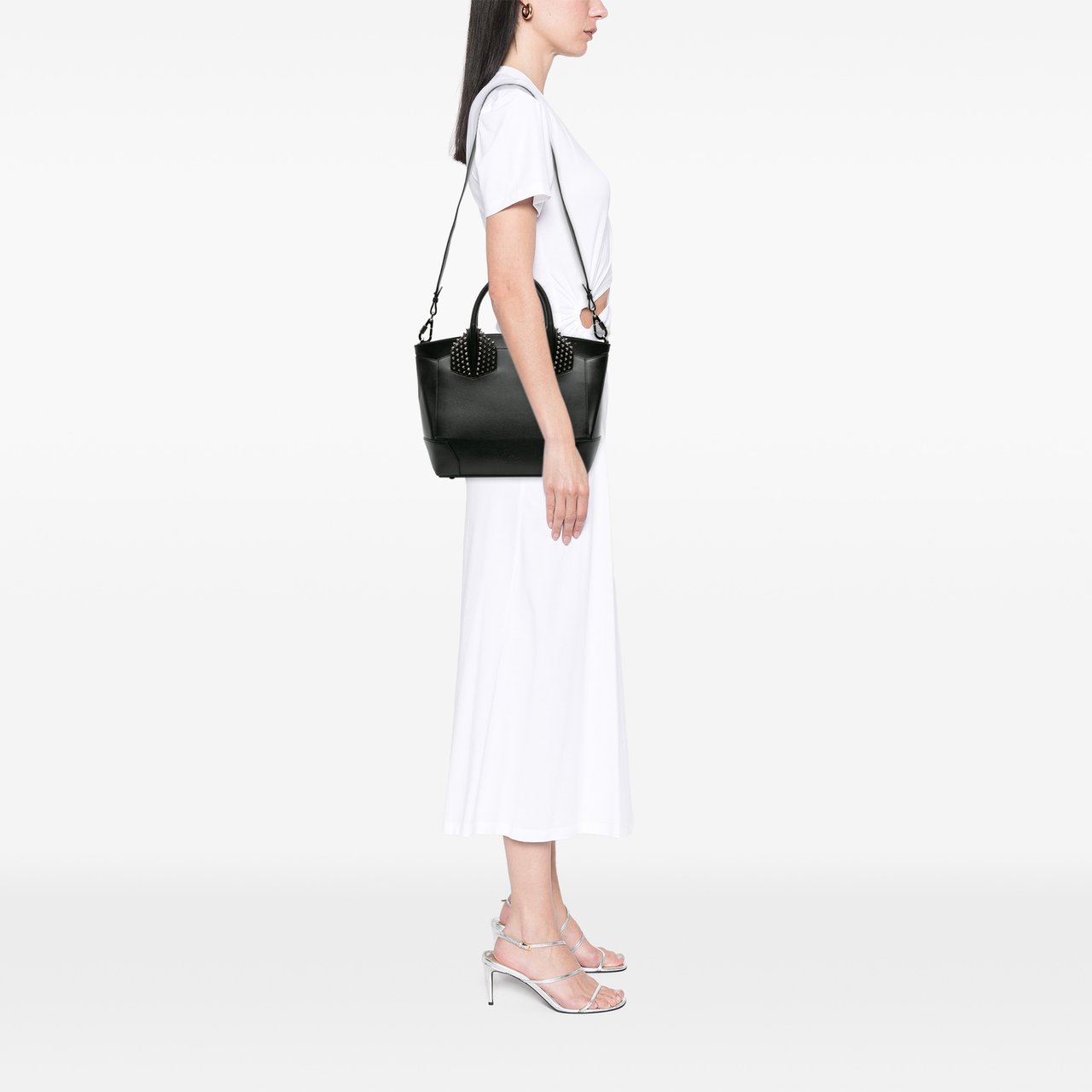 Christian Louboutin Leather Studded Eloise Top Handle Bag Zwart