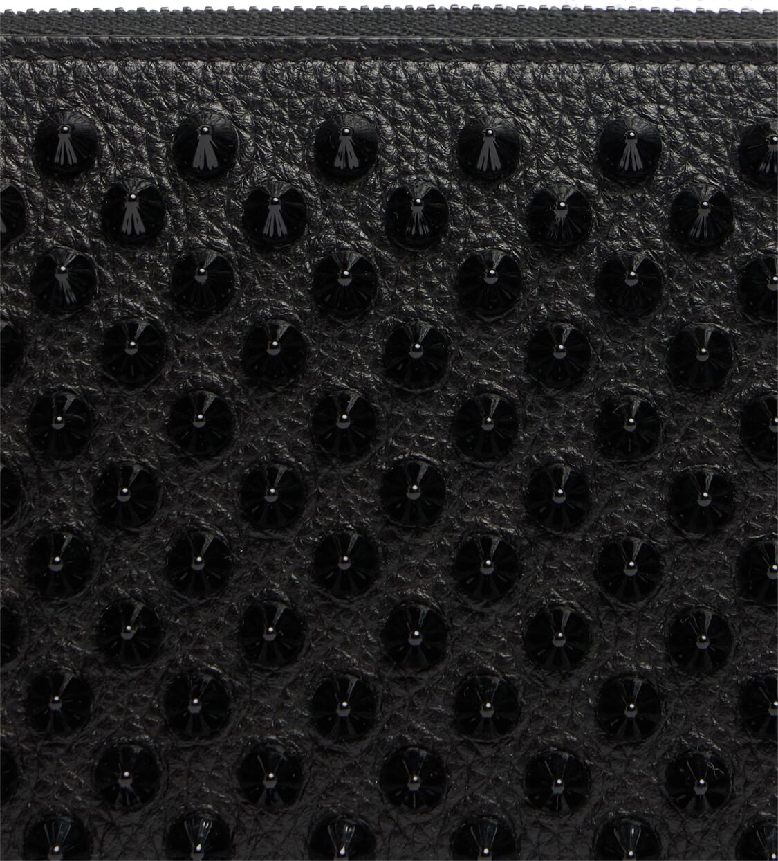 Christian Louboutin Elegant black compact wallet with modern texture Zwart