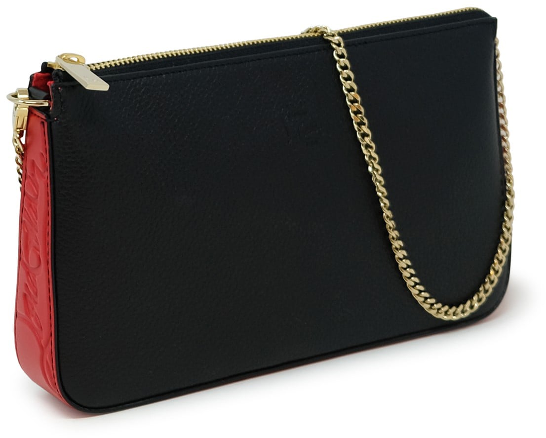 Christian Louboutin CHRISTIAN LOUBOUTIN 1225230 H358 BLACK LEATHER LOUBILA POUCH Zwart