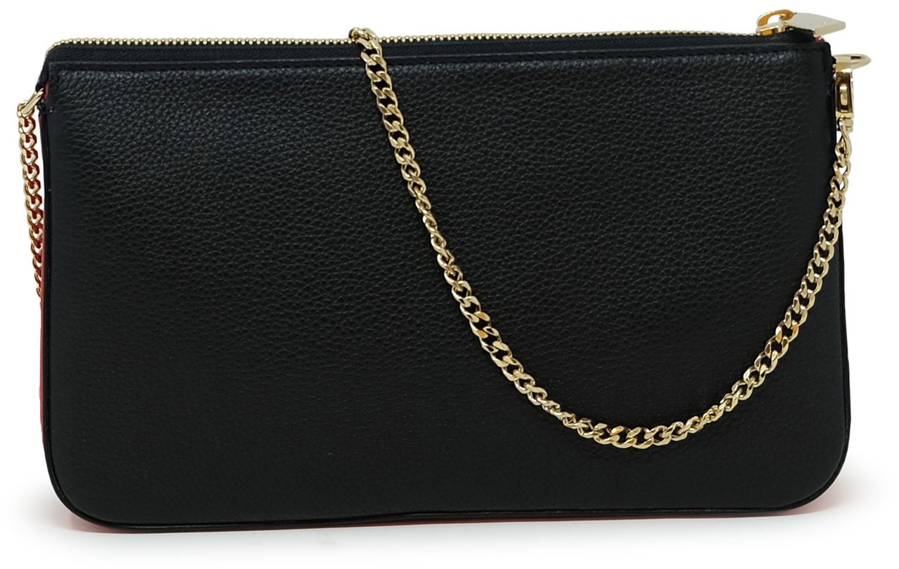 Christian Louboutin CHRISTIAN LOUBOUTIN 1225230 H358 BLACK LEATHER LOUBILA POUCH Zwart