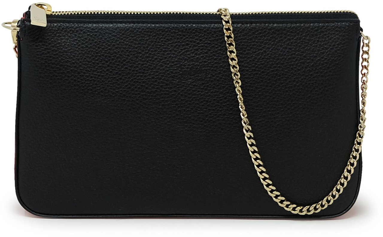 Christian Louboutin CHRISTIAN LOUBOUTIN 1225230 H358 BLACK LEATHER LOUBILA POUCH Zwart