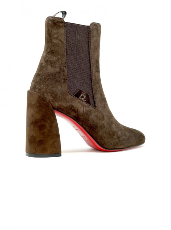 Christian Louboutin CHRISTIAN LOUBOUTIN 1230044 C959 BROWN SUEDE LEATHER TURELASTIC 85 ANKLE BOOTS Bruin