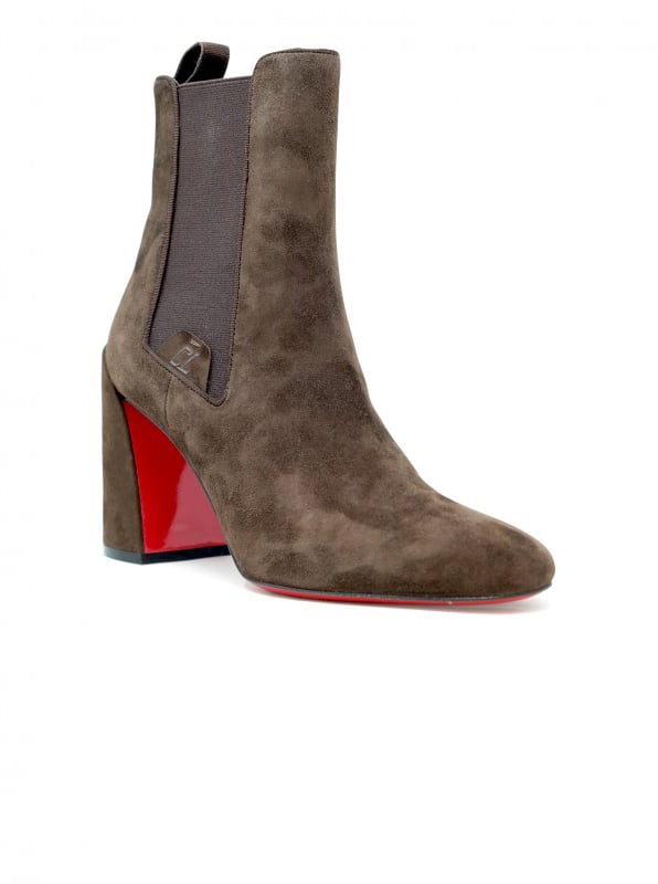 Christian Louboutin CHRISTIAN LOUBOUTIN 1230044 C959 BROWN SUEDE LEATHER TURELASTIC 85 ANKLE BOOTS Bruin
