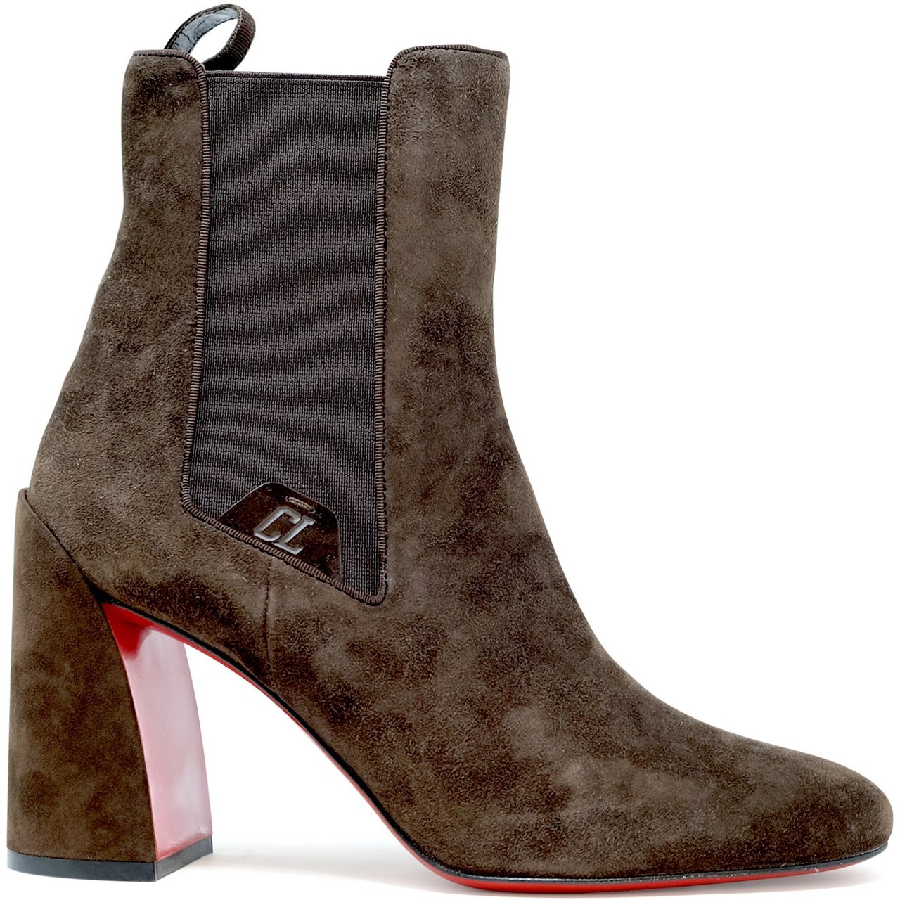 Christian Louboutin CHRISTIAN LOUBOUTIN 1230044 C959 BROWN SUEDE LEATHER TURELASTIC 85 ANKLE BOOTS Bruin
