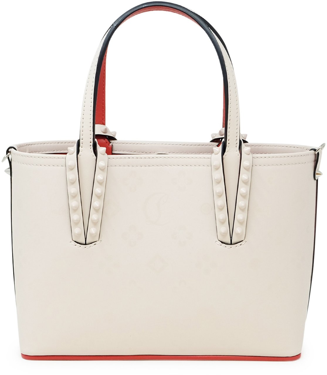 Christian Louboutin CHRISTIAN LOUBOUTIN 1235336 W514 LECHE LEATHER CABATA E/W MINI CALF PARIS LOUBINTHESKY PRINT HANDBAG Roze