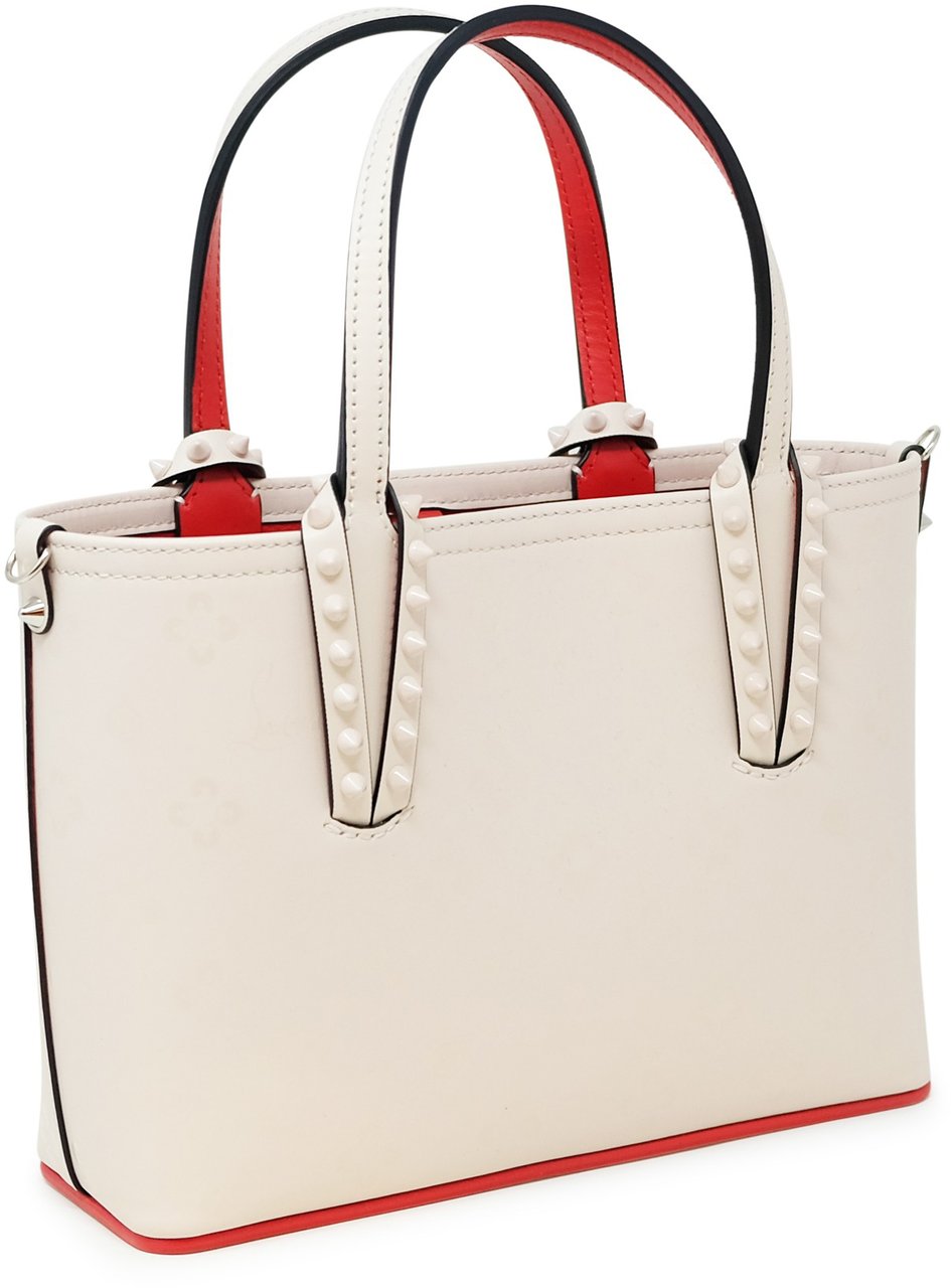 Christian Louboutin CHRISTIAN LOUBOUTIN 1235336 W514 LECHE LEATHER CABATA E/W MINI CALF PARIS LOUBINTHESKY PRINT HANDBAG Roze