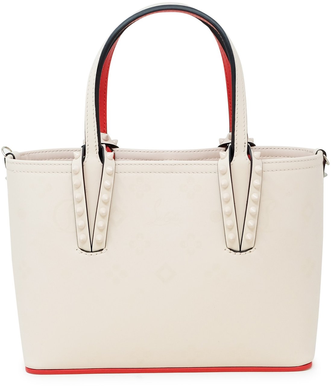 Christian Louboutin CHRISTIAN LOUBOUTIN 1235336 W514 LECHE LEATHER CABATA E/W MINI CALF PARIS LOUBINTHESKY PRINT HANDBAG Roze