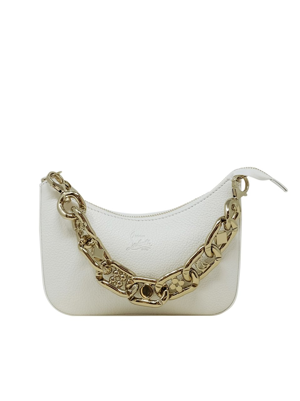 Christian Louboutin CHRISTIAN LOUBOUTIN 1235471 W456 WHITE LEATHER LOUBILA CHAIN MINIBAG Wit