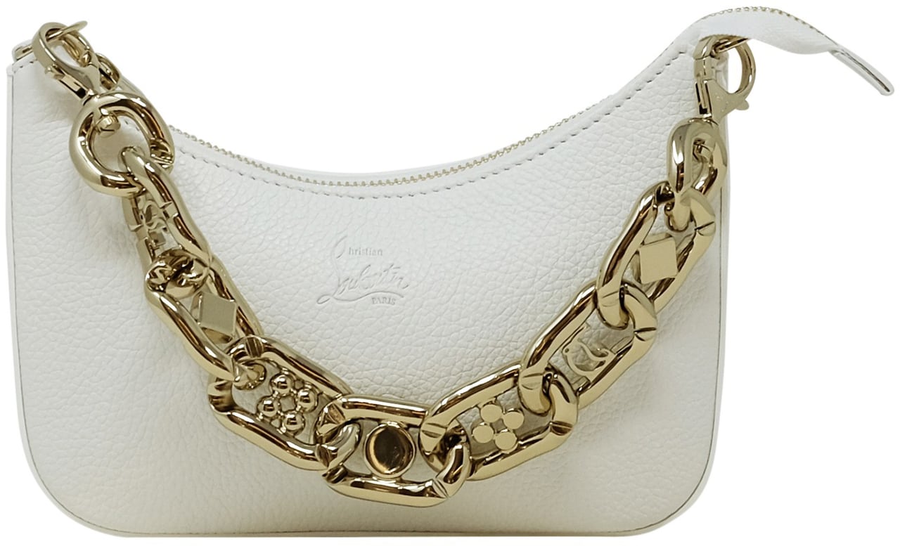 Christian Louboutin CHRISTIAN LOUBOUTIN 1235471 W456 WHITE LEATHER LOUBILA CHAIN MINIBAG Wit