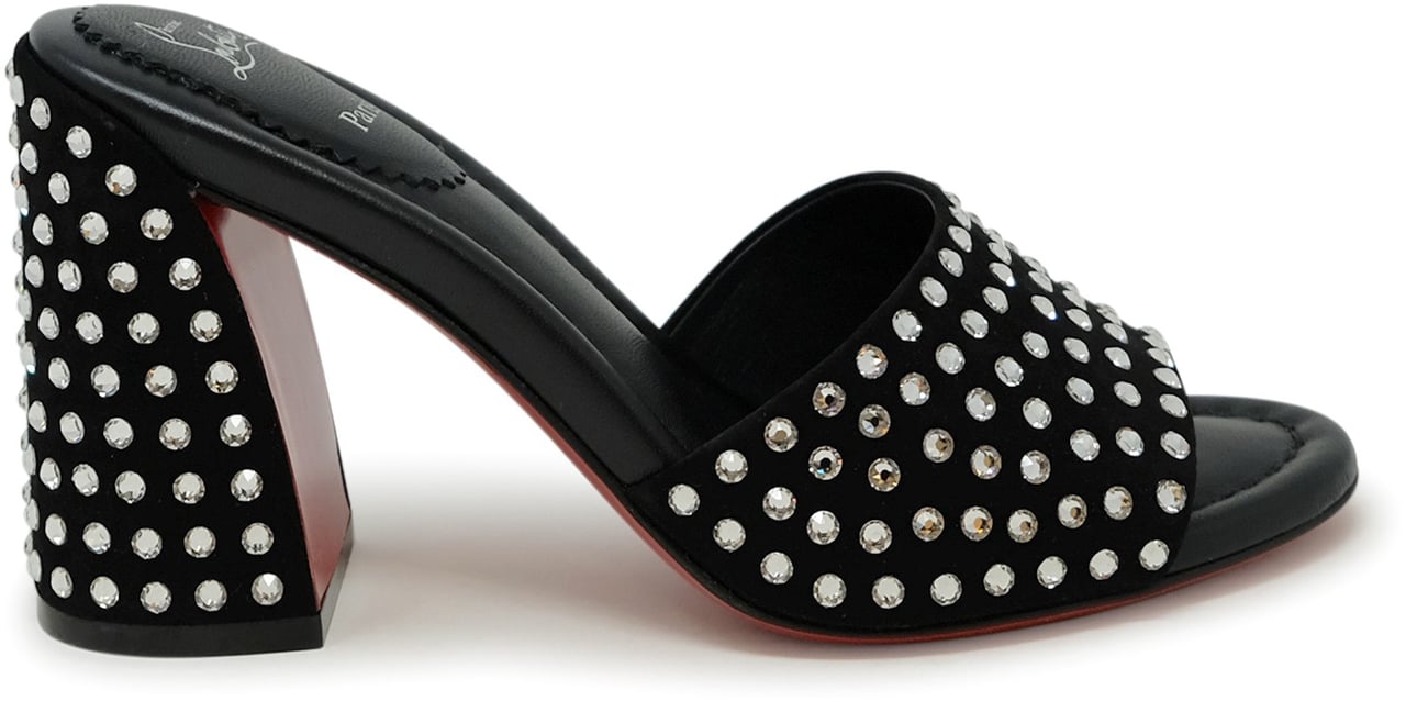Christian Louboutin CHRISTIAN LOUBOUTIN 1240729 T023 BLACK SUEDE JANE MULE STRASS BOUM 85 SANDALS Zwart