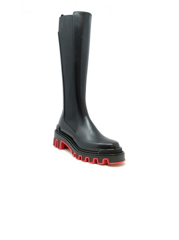 Christian Louboutin CHRISTIAN LOUBOUTIN 1250053 BK01 BLACK CALF LEATHER MARCHACROCHE DUNE BOTTA BOOTS Zwart