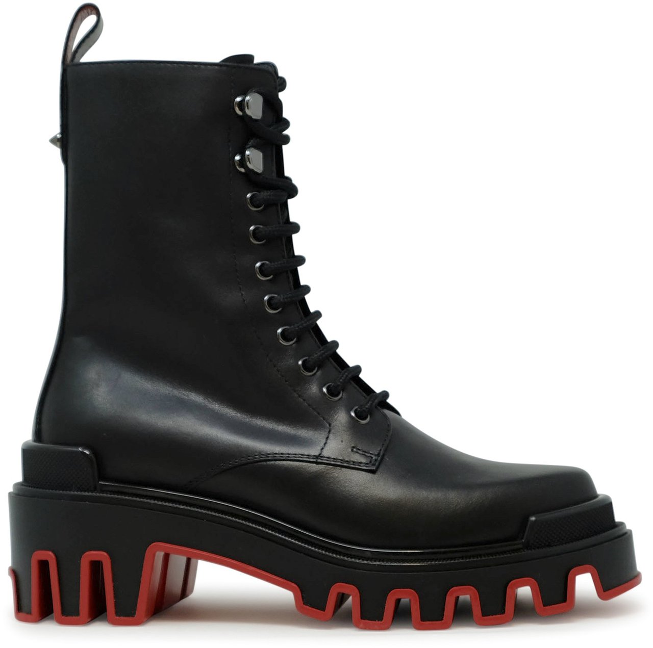 Christian Louboutin CHRISTIAN LOUBOUTIN 1250152 B439 BLACK CALF LEATHER DUNE TROTT ALTA FLAT LOW BOOTS Zwart
