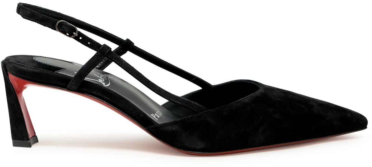 Christian Louboutin CHRISTIAN LOUBOUTIN 1250279 B439 BLACK VEAU VELOURS CONDORLINE 55 SLINGBACK Zwart