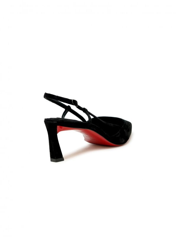 Christian Louboutin CHRISTIAN LOUBOUTIN 1250279 B439 BLACK VEAU VELOURS CONDORLINE 55 SLINGBACK Zwart