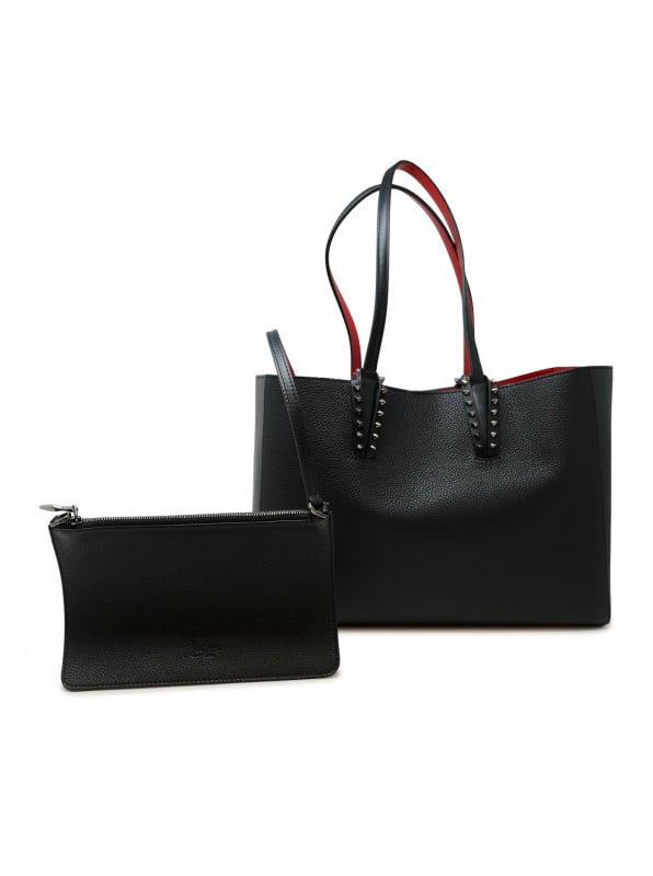 Christian Louboutin CHRISTIAN LOUBOUTIN 1255045 B078 BLACK CALF LEATHER CABATA SOFT SMALL BAG Zwart