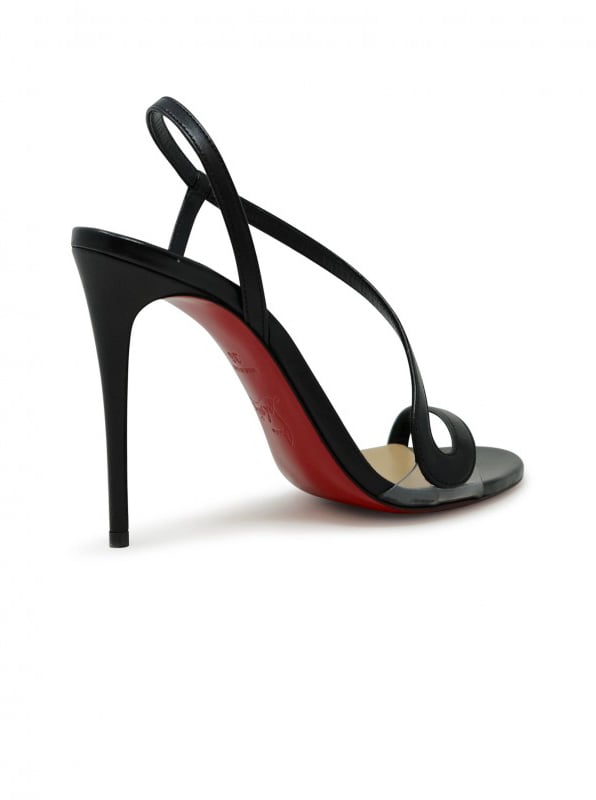 Christian Louboutin CHRISTIAN LOUBOUTIN 3210190 BK01 BLACK PVC LEATHER ROSALIE 100 SANDALS Zwart