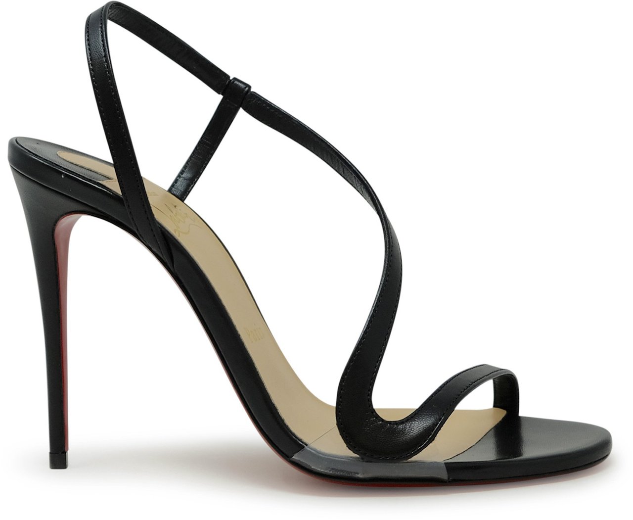 Christian Louboutin CHRISTIAN LOUBOUTIN 3210190 BK01 BLACK PVC LEATHER ROSALIE 100 SANDALS Zwart