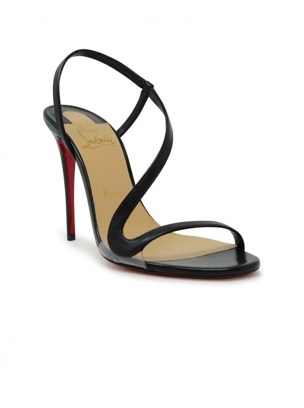 Christian Louboutin CHRISTIAN LOUBOUTIN 3210190 BK01 BLACK PVC LEATHER ROSALIE 100 SANDALS Zwart