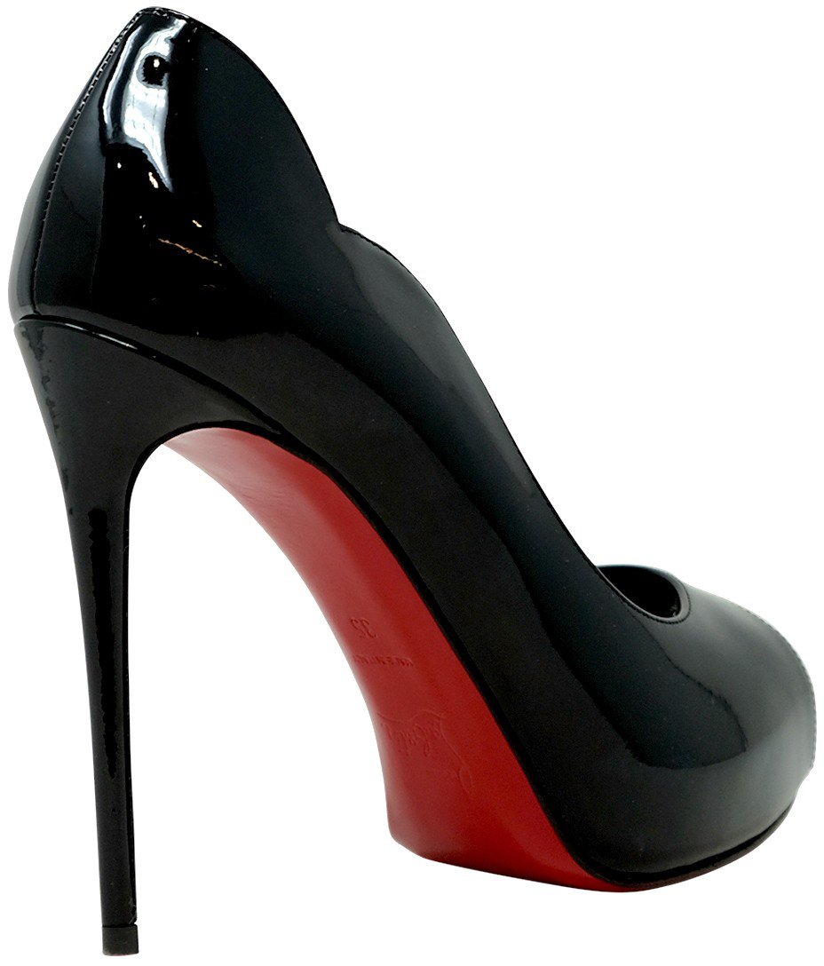 Christian Louboutin CHRISTIAN LOUBOUTIN 3230023 B439 BLACK PATENT LEATHER HOT CHICK ALTA 120 PUMPS Zwart