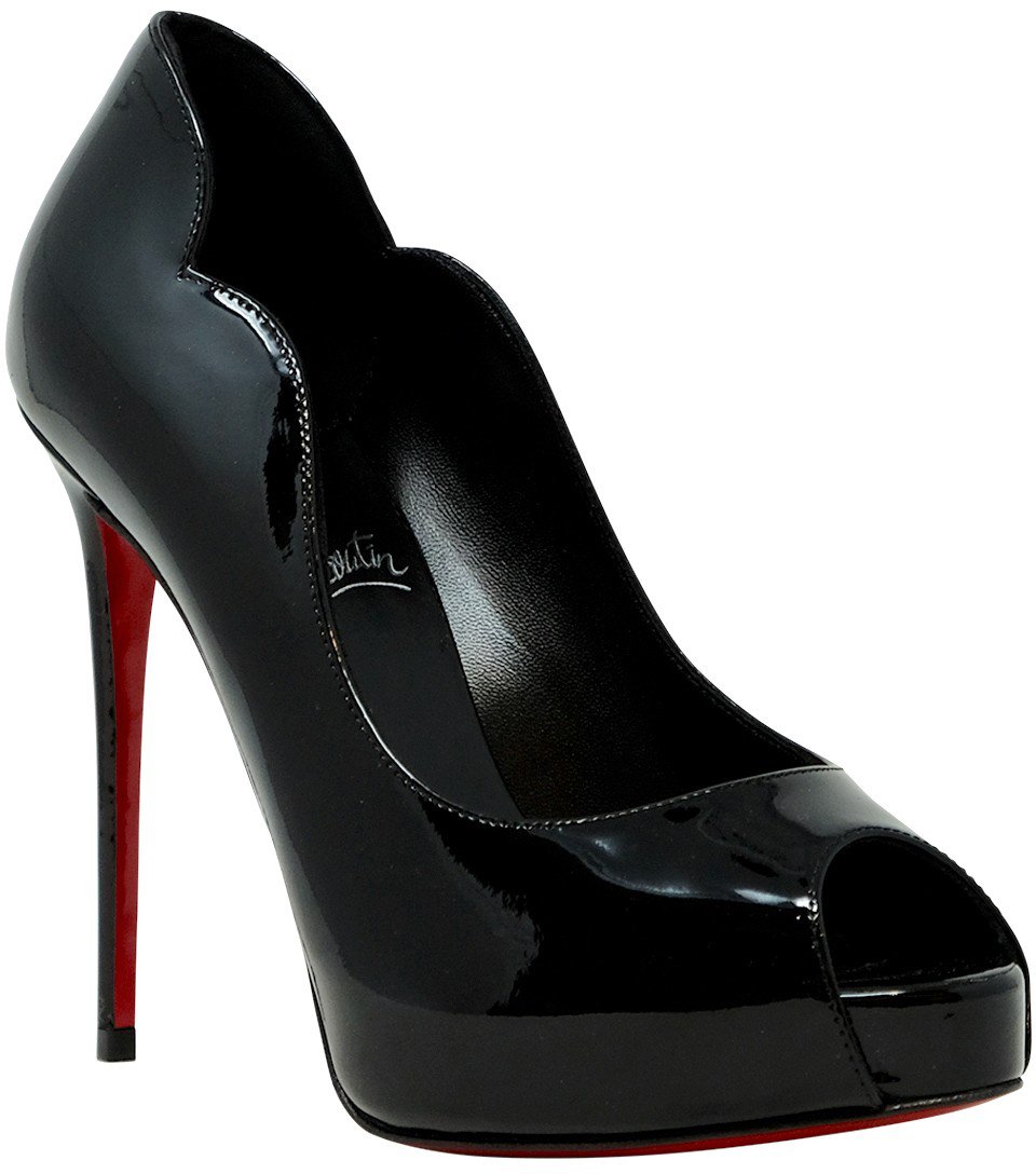 Christian Louboutin CHRISTIAN LOUBOUTIN 3230023 B439 BLACK PATENT LEATHER HOT CHICK ALTA 120 PUMPS Zwart