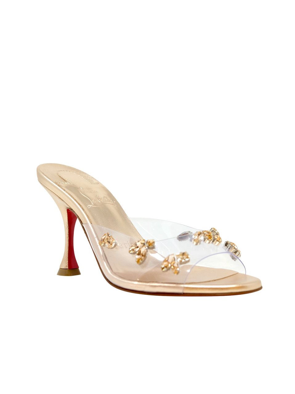 Christian Louboutin CHRISTIAN LOUBOUTIN 3230288 F642 PEACH NAPPA PVC DEGRAQUEEN 85 SANDALS Roze