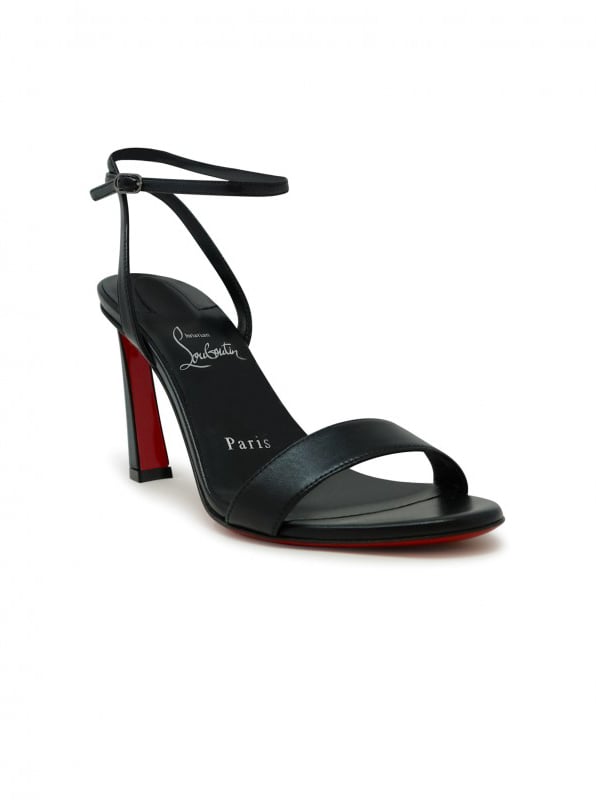 Christian Louboutin CHRISTIAN LOUBOUTIN 3230551 B439 BLACK PVC LEATHER CONDORA QUEEN 85 SANDALS Zwart