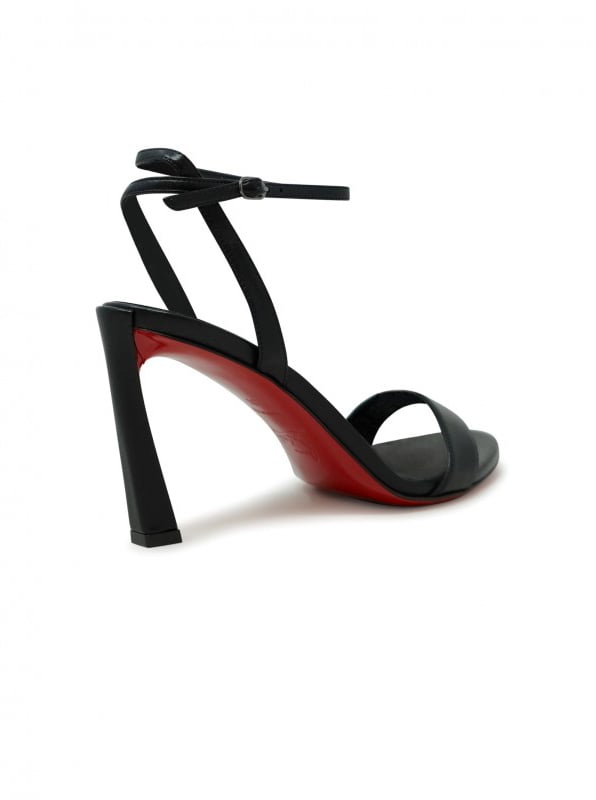 Christian Louboutin CHRISTIAN LOUBOUTIN 3230551 B439 BLACK PVC LEATHER CONDORA QUEEN 85 SANDALS Zwart