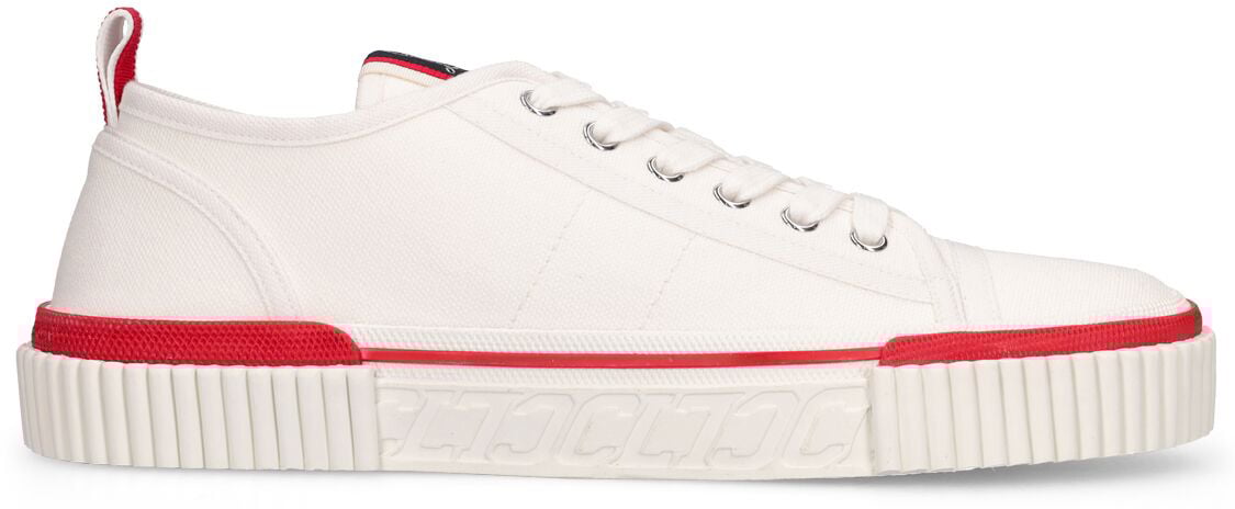 Christian Louboutin White sneakers with red detail Wit