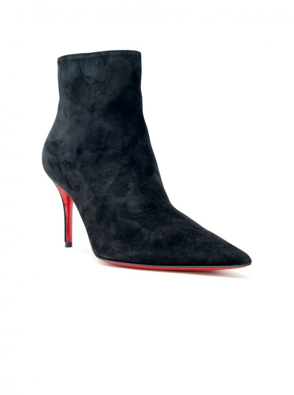 Christian Louboutin CHRISTIAN LOUBOUTIN 3240745 BK01 BLACK SUEDE LEATHER APOSTROPHA 80 BOOTIE Zwart