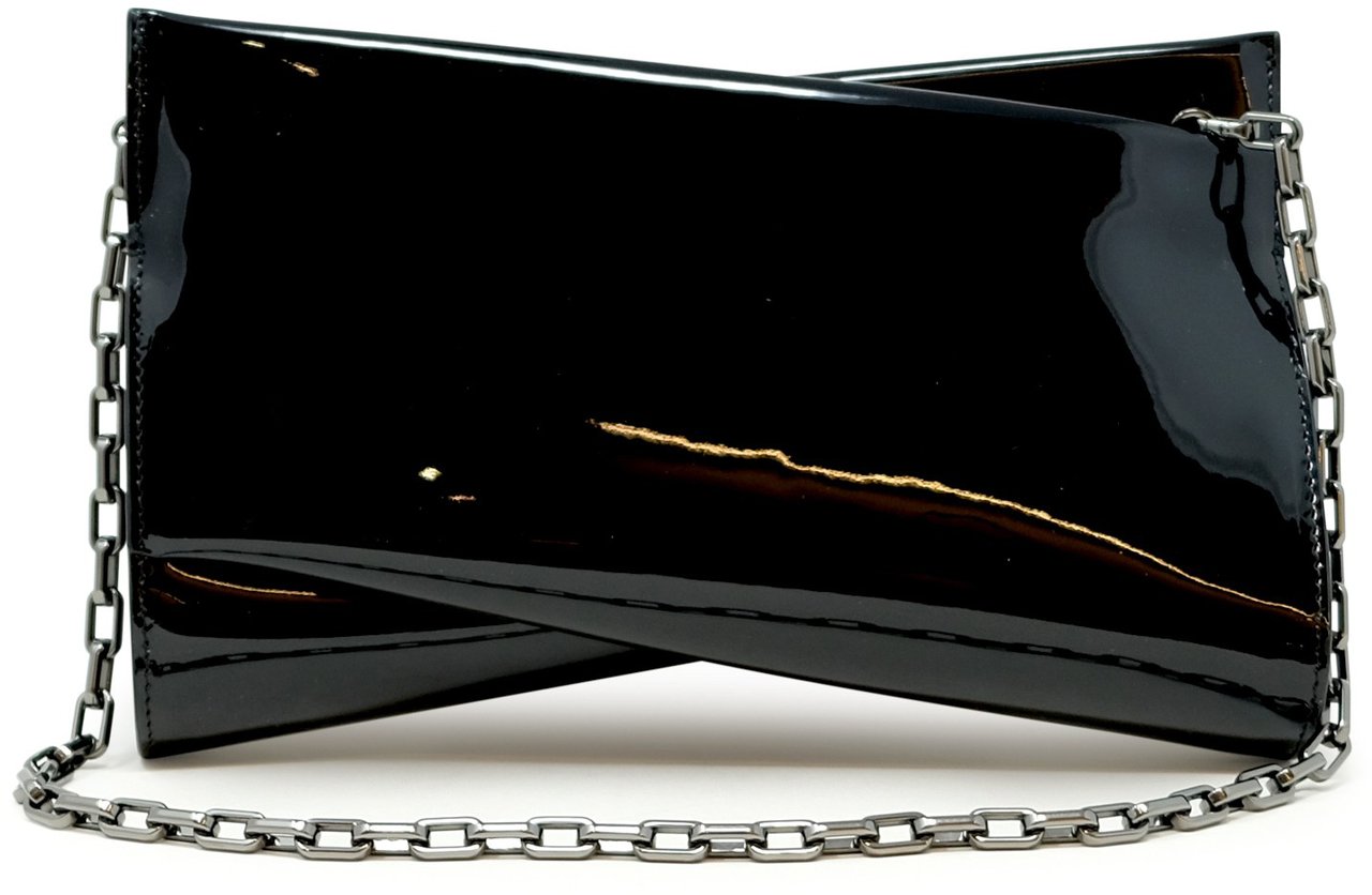 Christian Louboutin CHRISTIAN LOUBOUTIN 3245151 BK01 BLACK PATENT LOUBITWIST CLUTCH BAG Zwart
