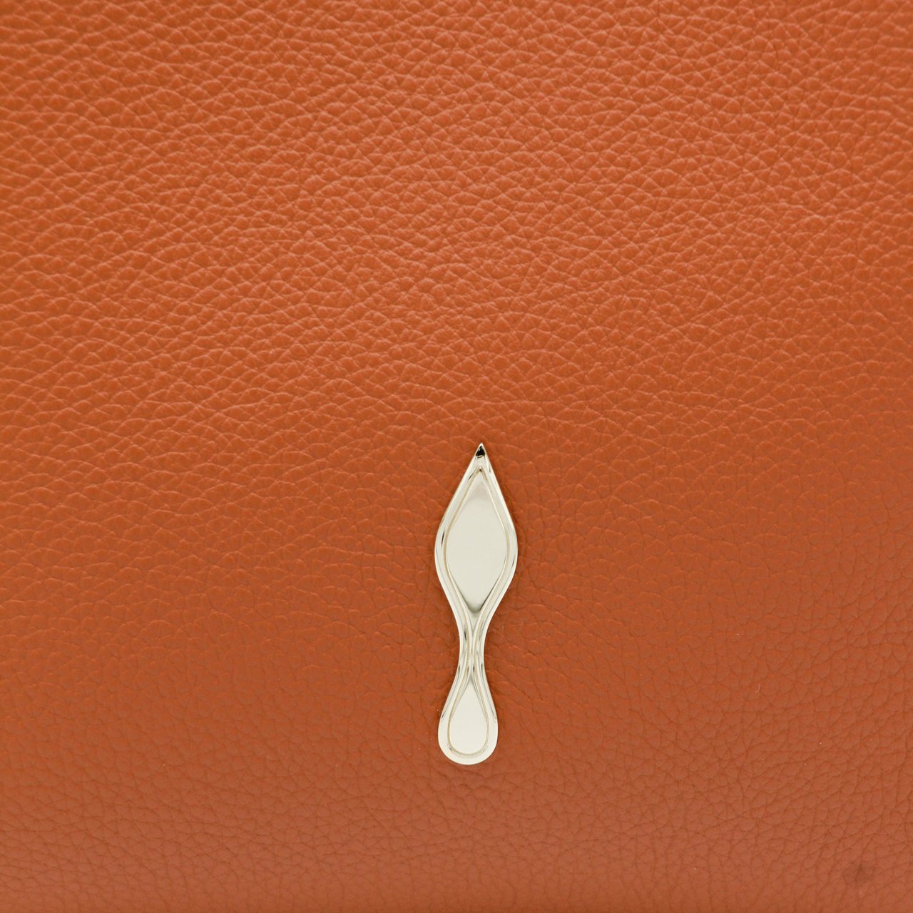 Christian Louboutin Structured Tote Bag In Textured Leather With Metallic Emblem Bruin