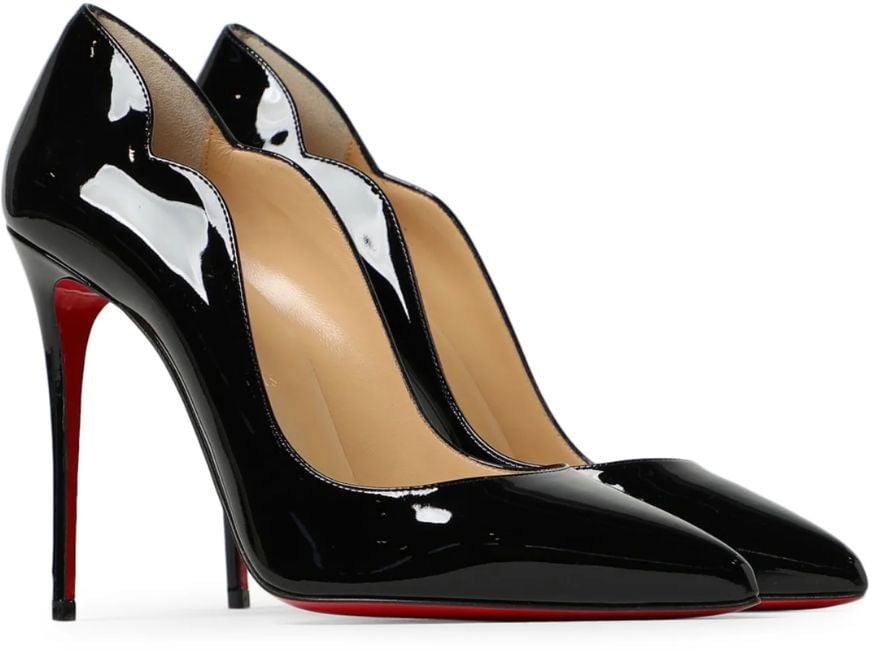 Christian Louboutin Black Patent Leather Hot Chick Pumps 100 Zwart