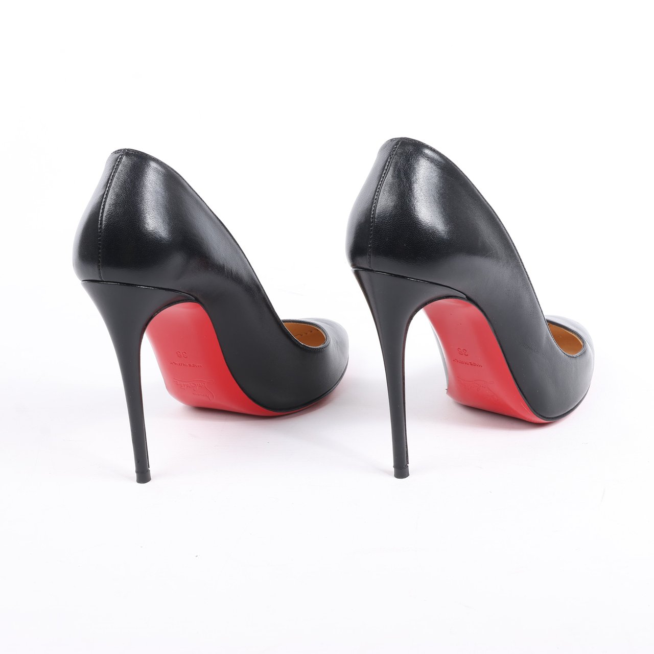 Christian Louboutin Christian Louboutin Eloise 100 Napa Shiny Heels in Black, Size 38 EU Zwart