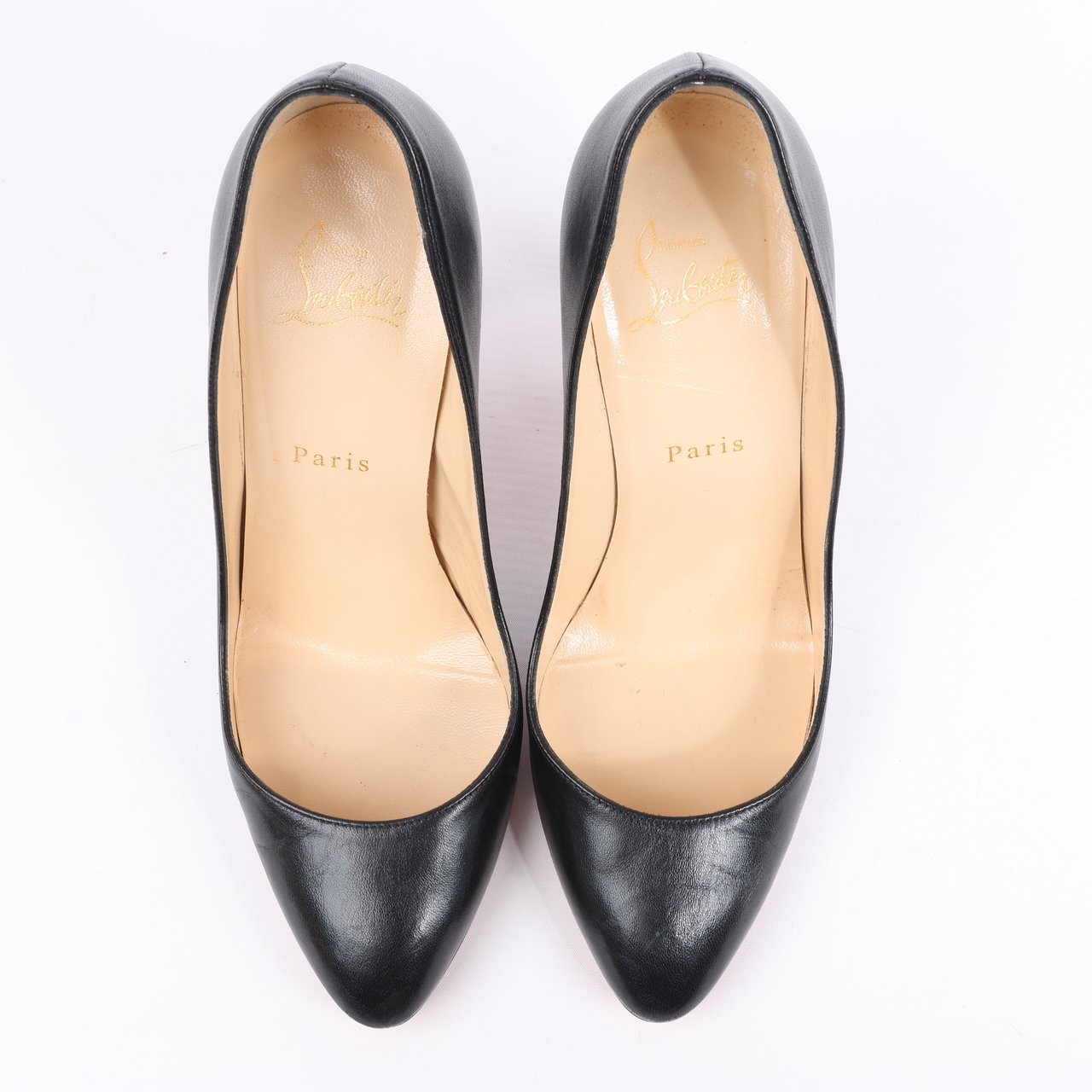 Christian Louboutin Christian Louboutin Eloise 100 Napa Shiny Heels in Black, Size 38 EU Zwart