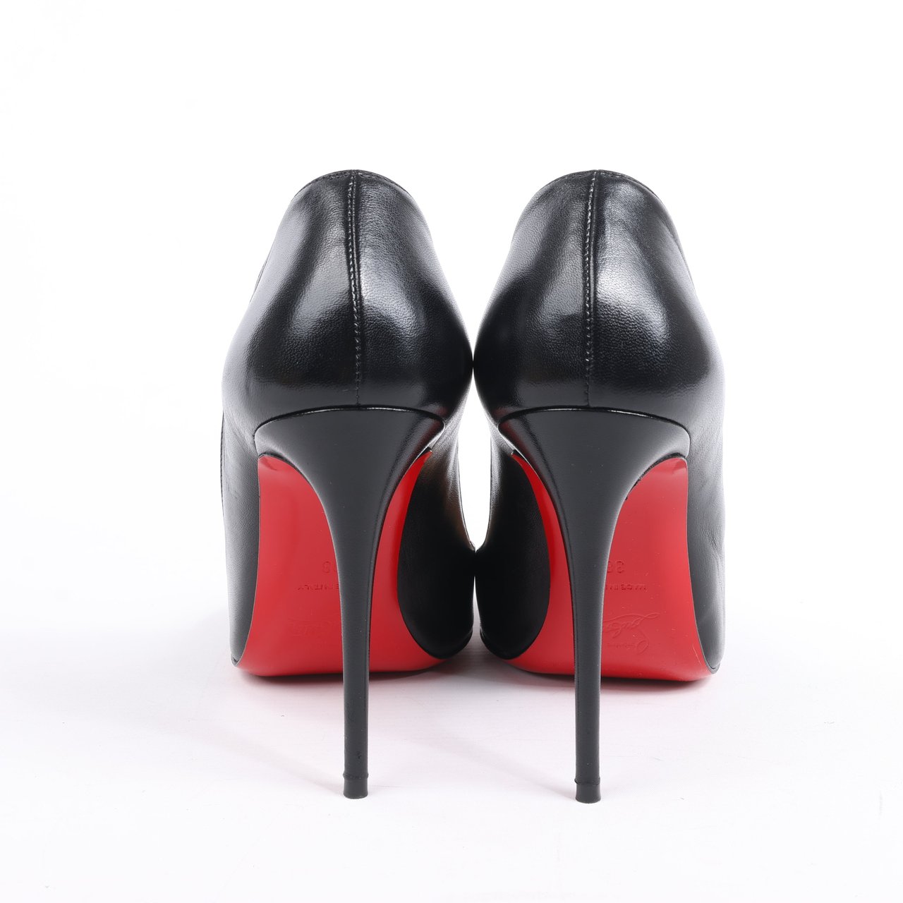 Christian Louboutin Christian Louboutin Eloise 100 Napa Shiny Heels in Black, Size 38 EU Zwart