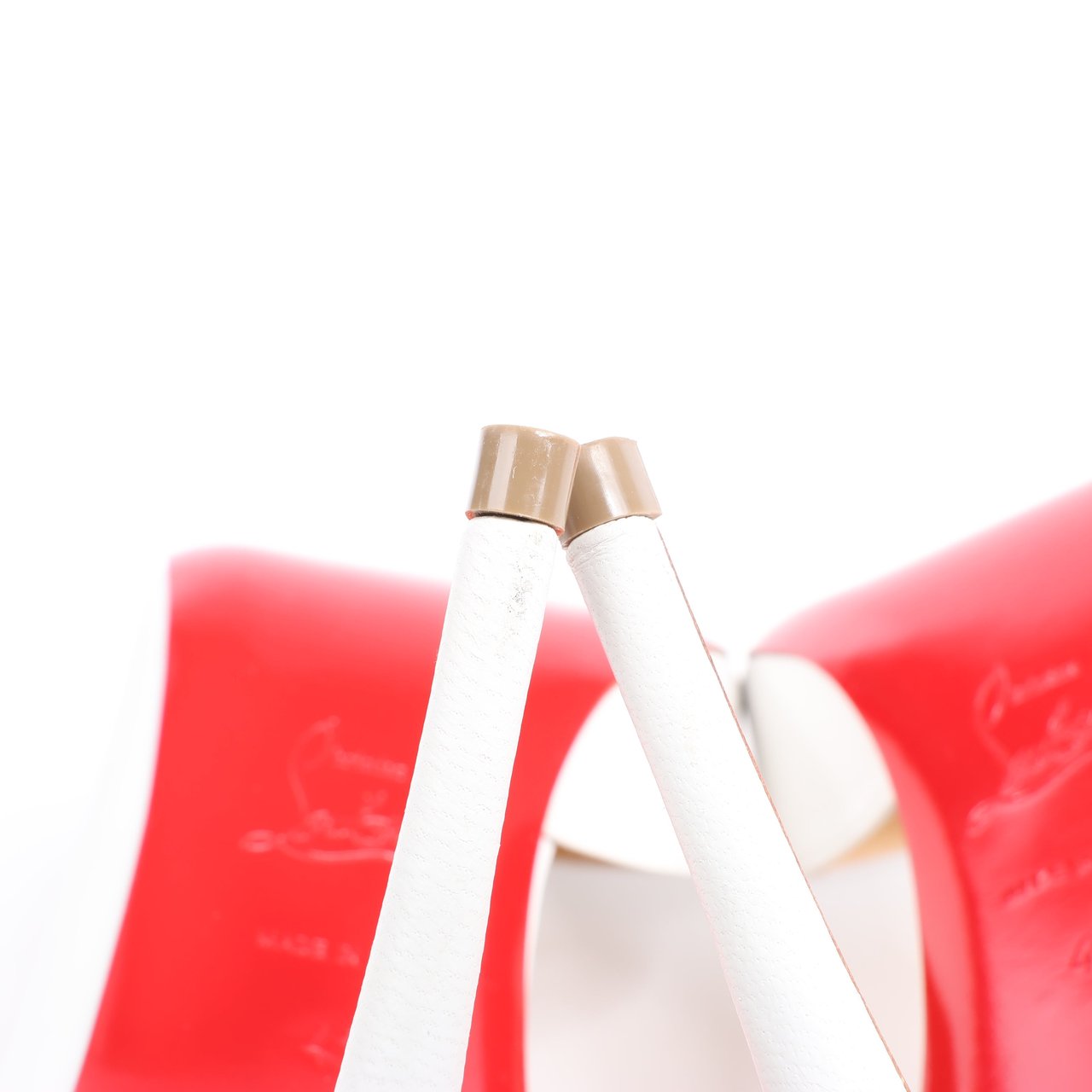 Christian Louboutin Christian Louboutin Iriza 85 Leather Heels in Bianco, Size 41 EU Wit