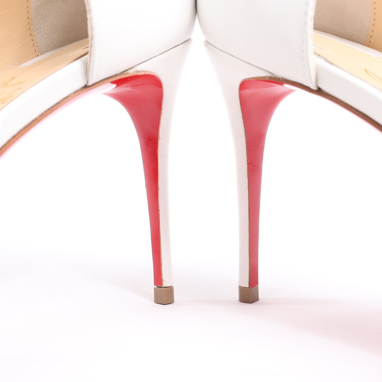 Christian Louboutin Christian Louboutin Iriza 85 Leather Heels in Bianco, Size 41 EU Wit