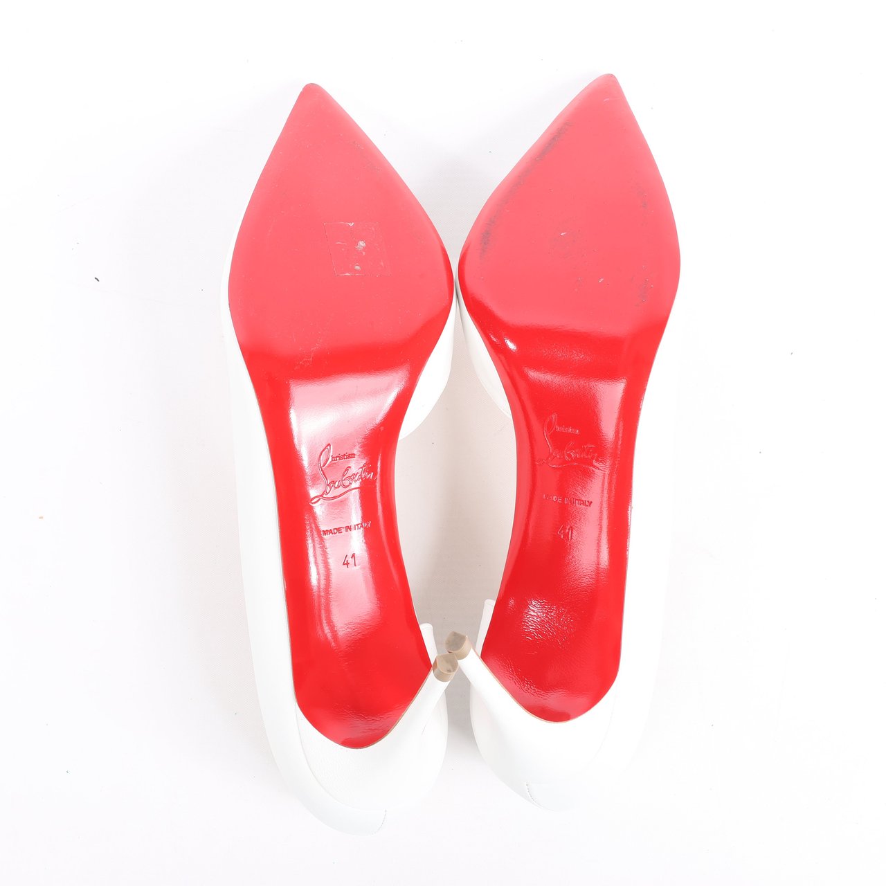 Christian Louboutin Christian Louboutin Iriza 85 Leather Heels in Bianco, Size 41 EU Wit