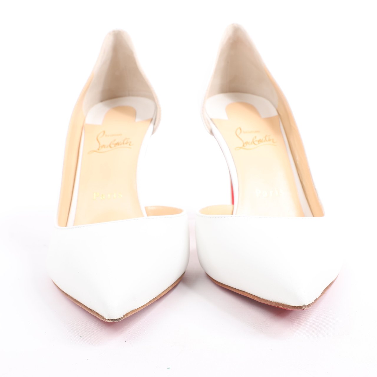 Christian Louboutin Christian Louboutin Iriza 85 Leather Heels in Bianco, Size 41 EU Wit