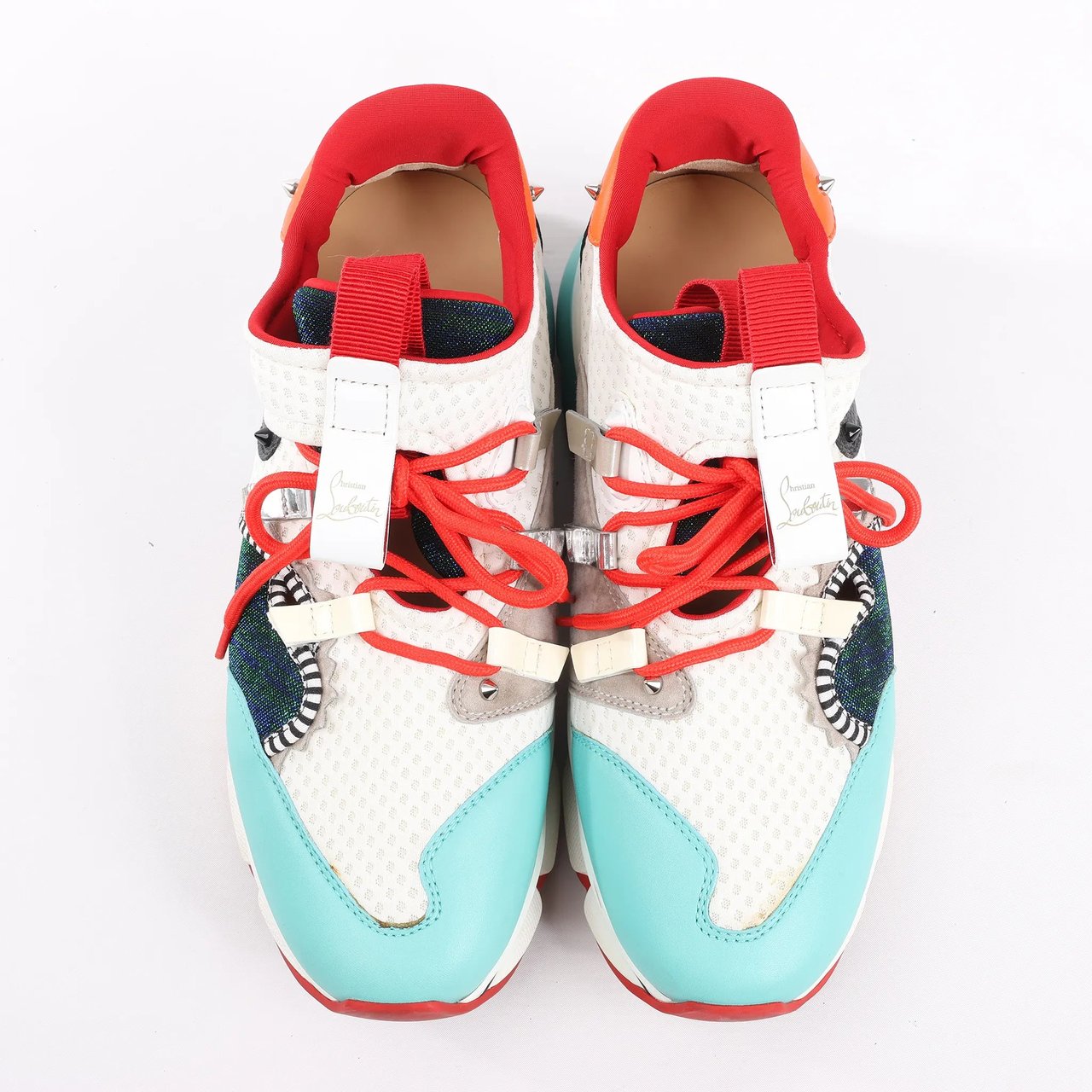 Christian Louboutin Christian Louboutin Red Runner Leather Sneakers in Multicolor, Size 42 EU Divers