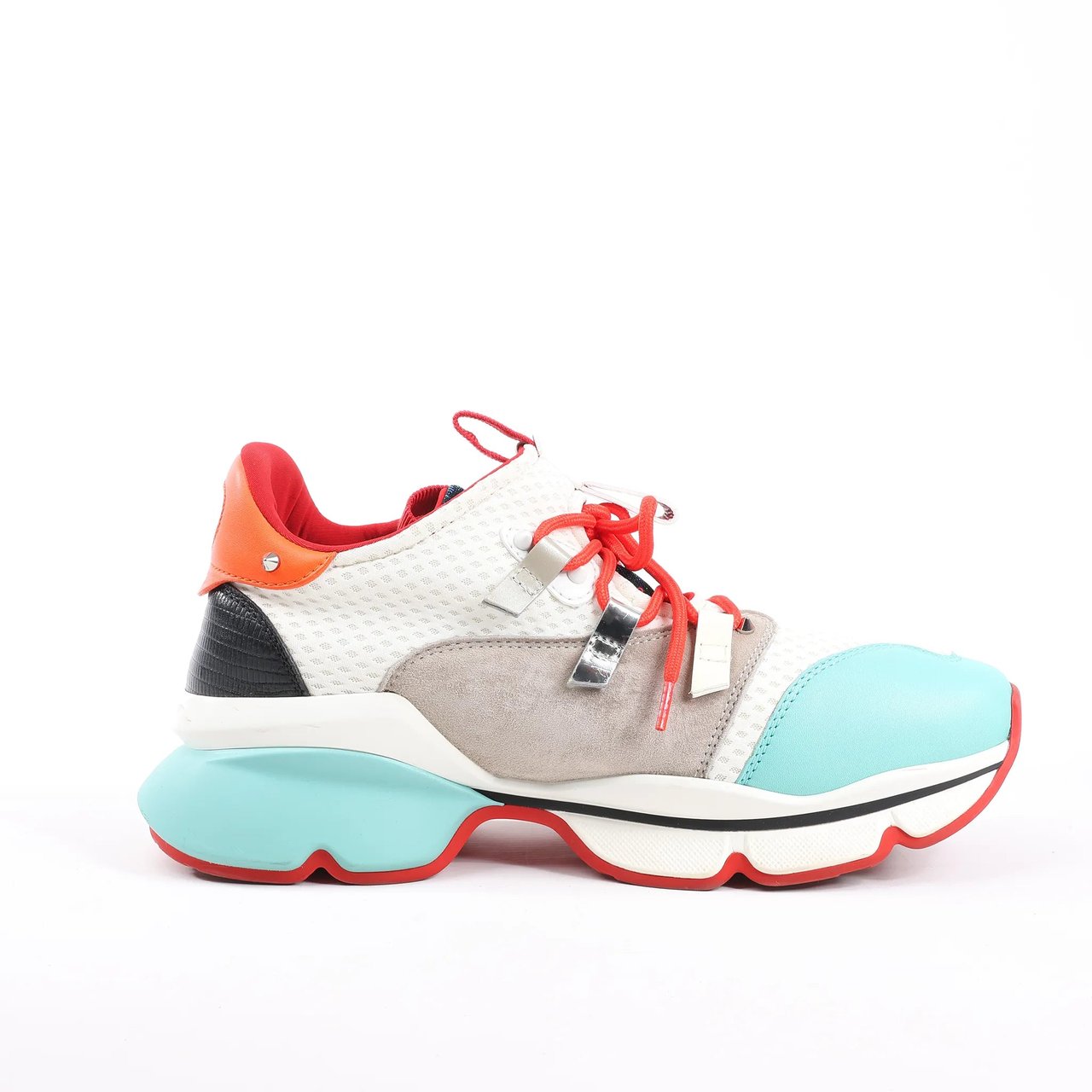 Christian Louboutin Christian Louboutin Red Runner Leather Sneakers in Multicolor, Size 42 EU Divers