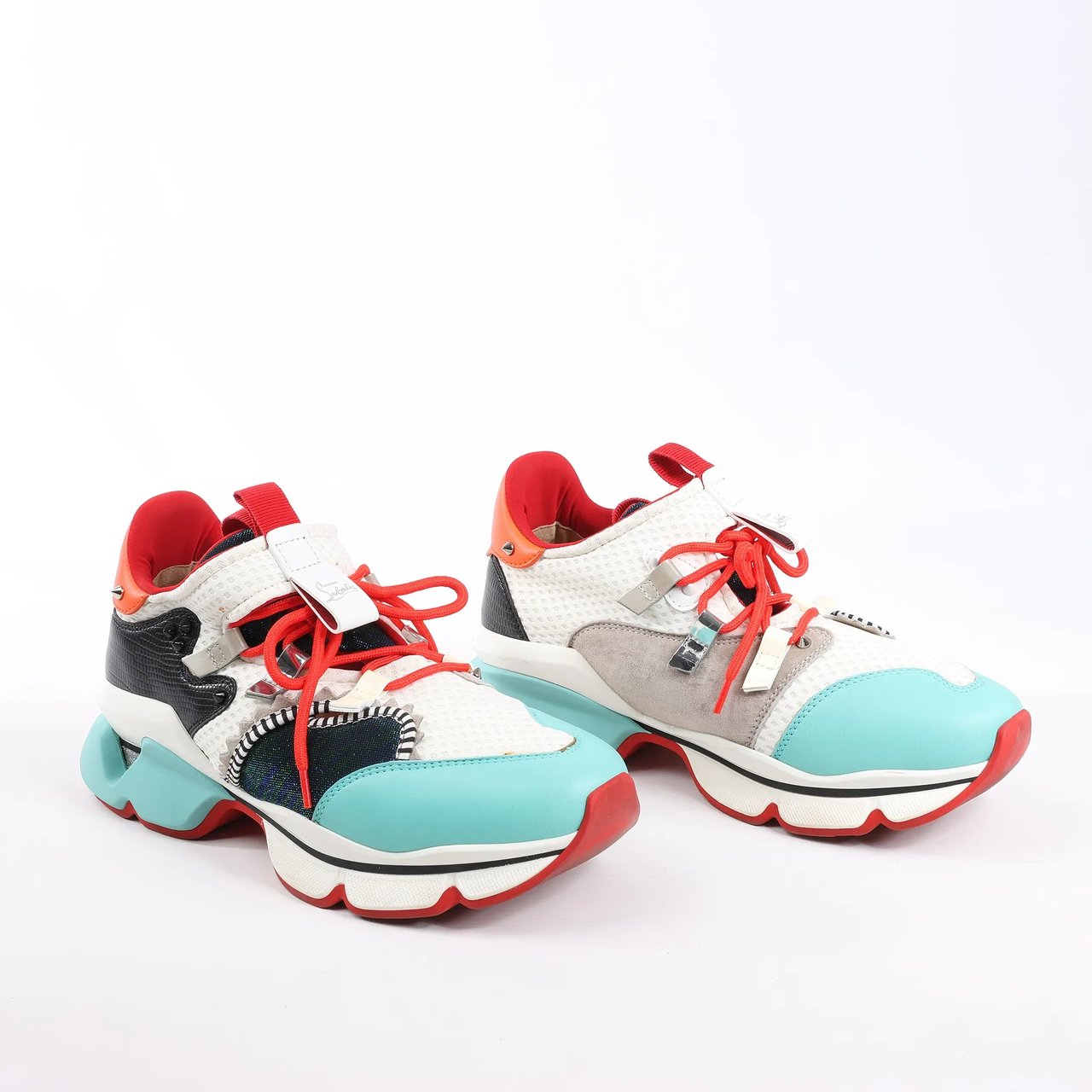 Christian Louboutin Christian Louboutin Red Runner Leather Sneakers in Multicolor, Size 42 EU Divers