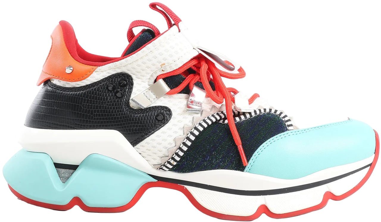 Christian Louboutin Christian Louboutin Red Runner Leather Sneakers in Multicolor, Size 42 EU Divers