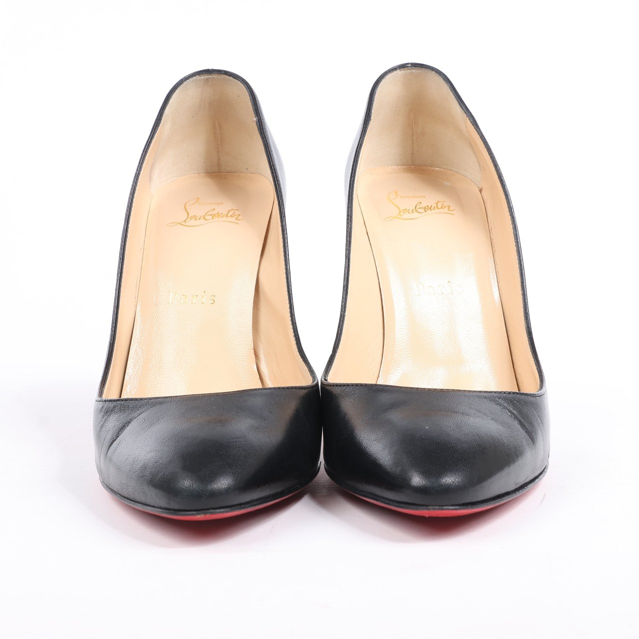 Christian Louboutin Christian Louboutin Eloise 100 Napa Shiny Heels in Black, Size 38 EU Zwart