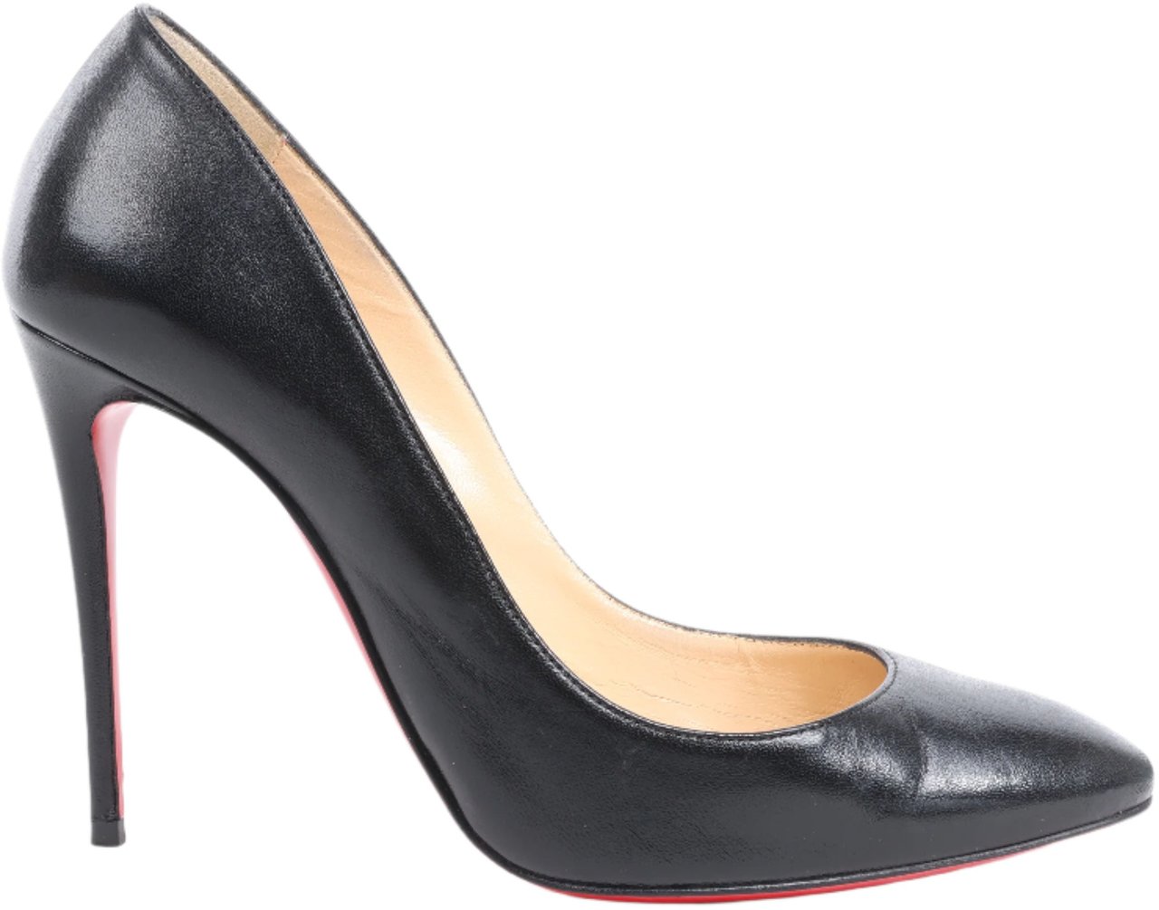 Christian Louboutin Christian Louboutin Eloise 100 Napa Shiny Heels in Black, Size 38 EU Zwart