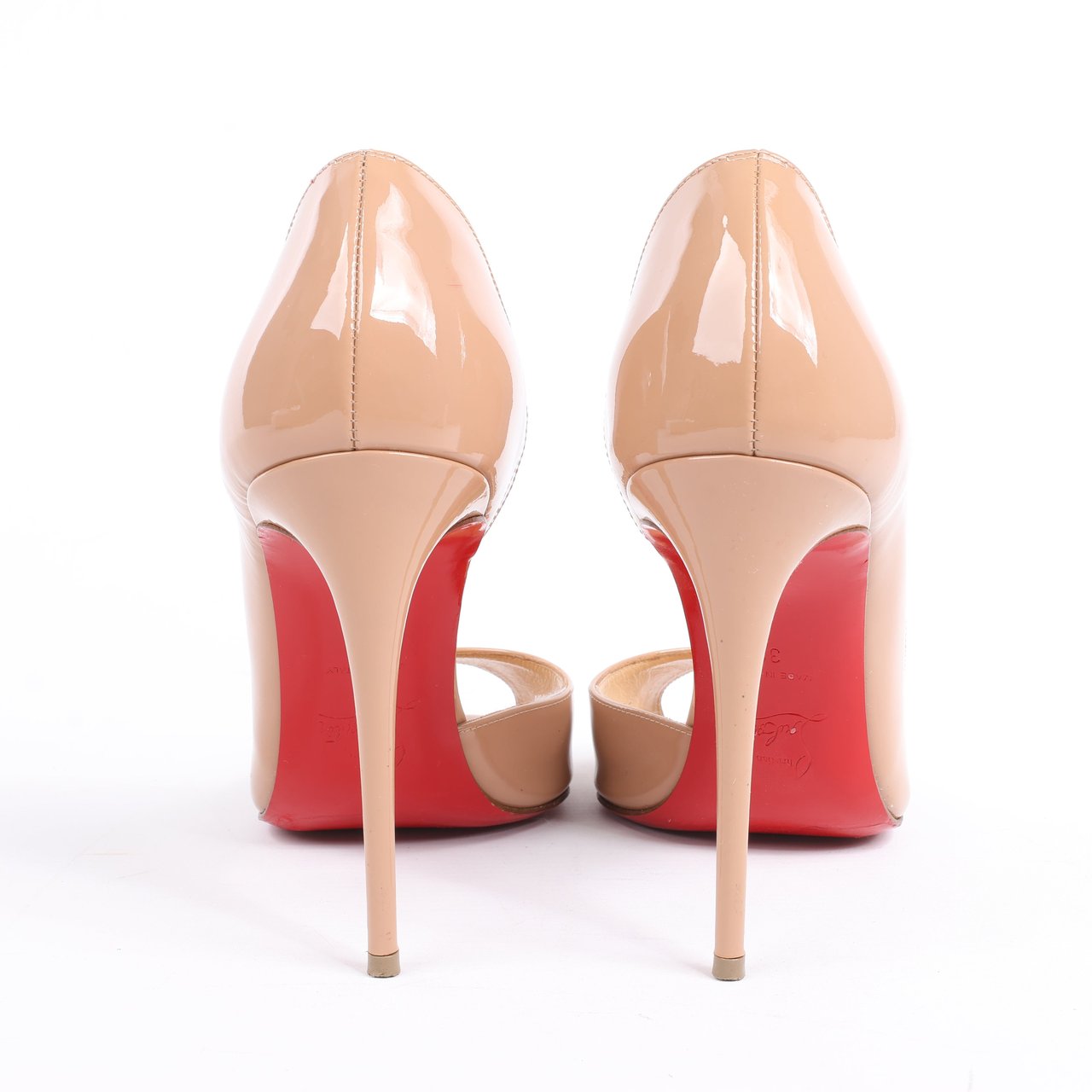 Christian Louboutin Christian Louboutin Demi You 100 Patent Leather Heels in Beige, Size 38 EU Beige