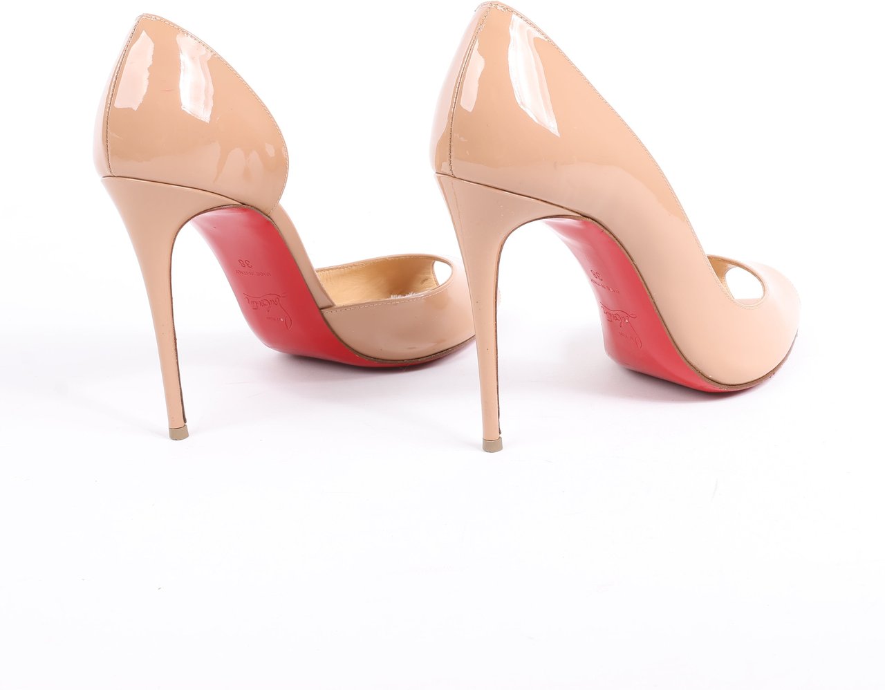Christian Louboutin Christian Louboutin Demi You 100 Patent Leather Heels in Beige, Size 38 EU Beige