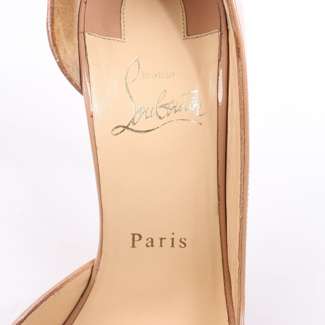 Christian Louboutin Christian Louboutin Demi You 100 Patent Leather Heels in Beige, Size 38 EU Beige