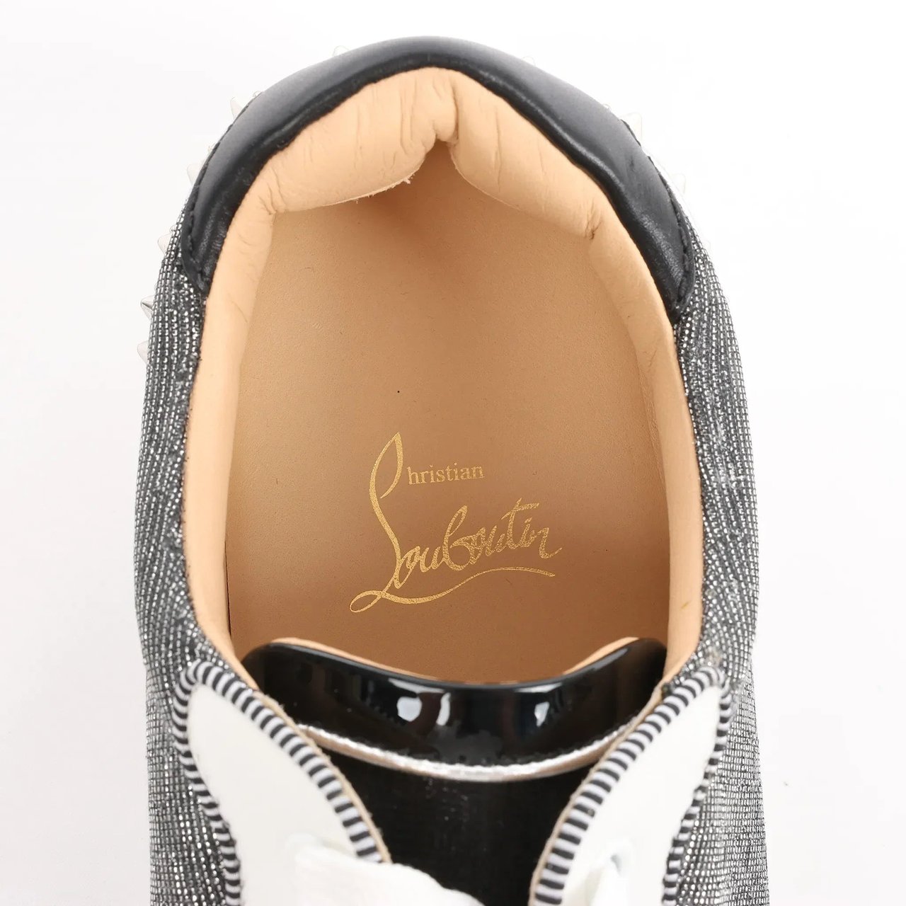 Christian Louboutin Seavaste 2 Orlato Spiked Leather Casual Sneakers in Gray, Size 41 EU Grijs